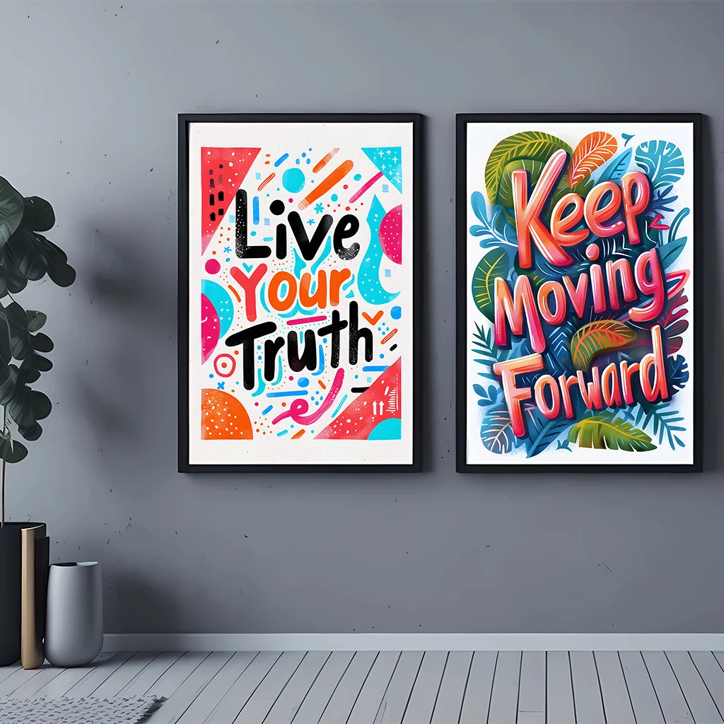 Nordic Inspirational Quote Canvas Wall Art | Modern Poster Print Canvas Wall Art Peaceful Pleasures Health and Wellness