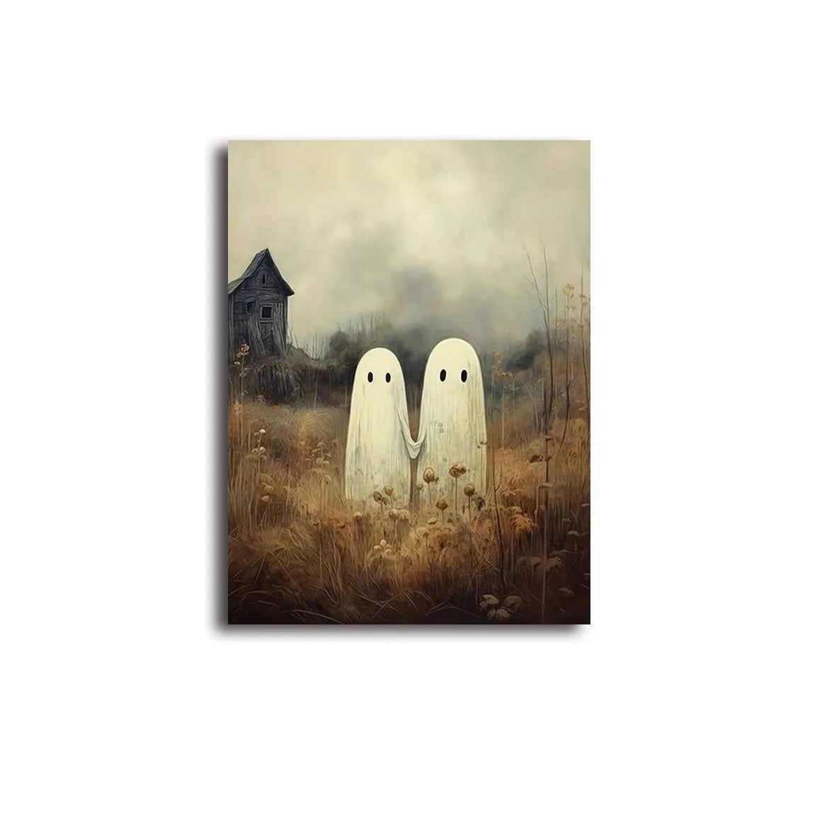 Halloween Cute Ghost Forest Canvas Poster | Wall Art Décor Canvas Wall Poster Peaceful Pleasures Health and Wellness ZLH5101 100x150cm No Frame
