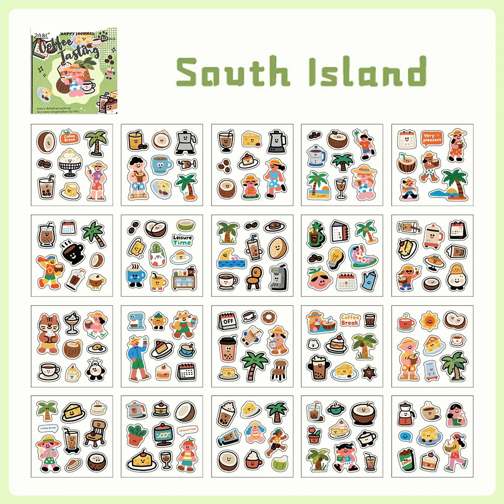 20 Sheets Happy Record Series PET Handbag Sticker Book Student