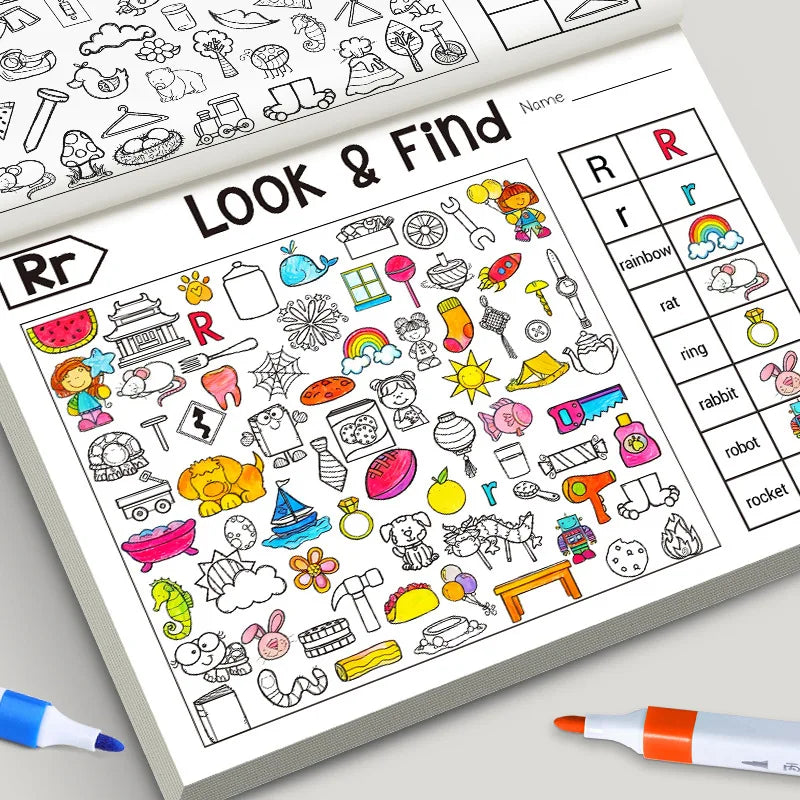 Look Find Activity Book Kids Hidden Objects Focus Attention Practice