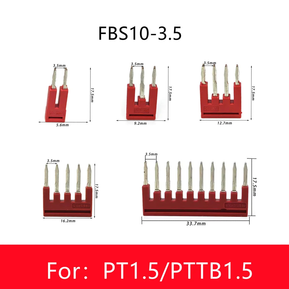 10pcs FBS10-3.5 FBS2-3.5 FBS4-3.5 FBS5-3.5 Jumpers Seat DIN Rail Terminal Block Accessories Plug-In Bridge for PT1.5 PTTB1.5 Peaceful Pleasures Health and Wellness