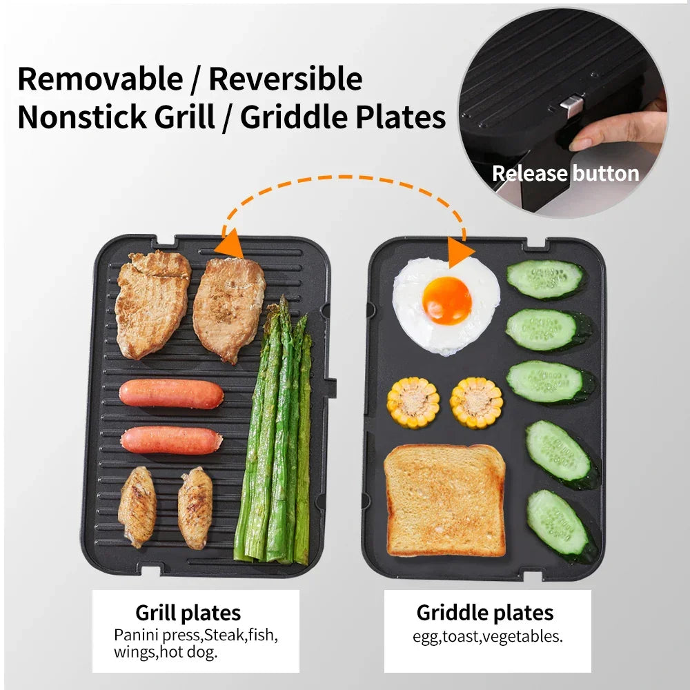 BioloMix 2000W Electric Contact Grill & Panini Press | BCG02D Peaceful Pleasures Health and Wellness