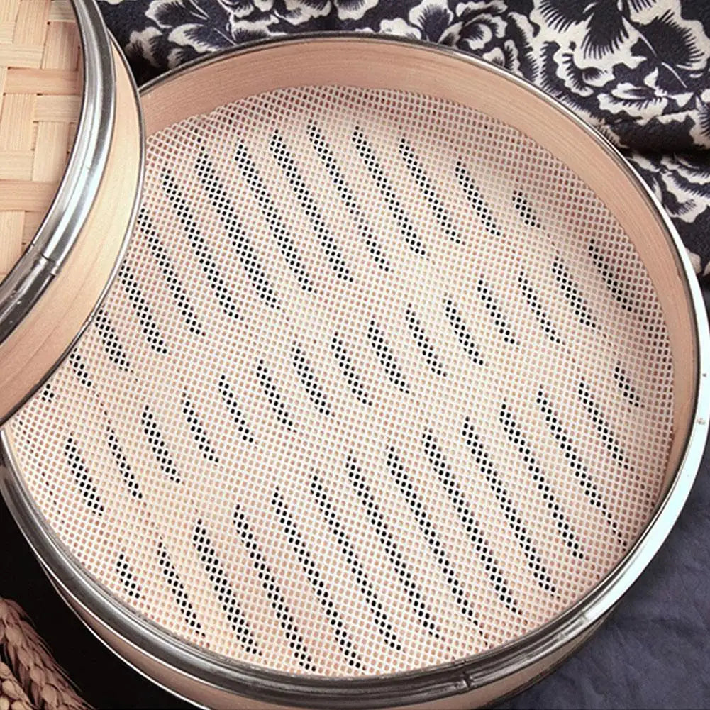 Circular silicone steamer mat Durable Thickened Reusable Silicone Dehydrator Sheets Restaurant Kitchen Cooking Accessory Peaceful Pleasures Health and Wellness