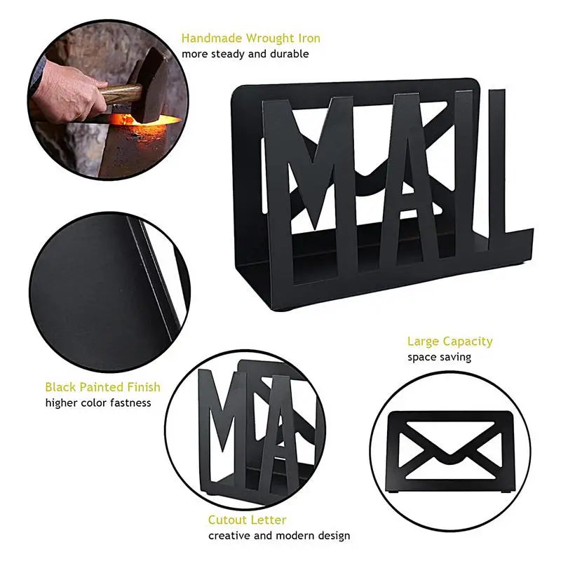 Mail Holder for Desk Countertop Mail Holder Envelope Organizer Cutout Mail Design Envelope Holder Letter Organizer Metal Letter Peaceful Pleasures Health and Wellness
