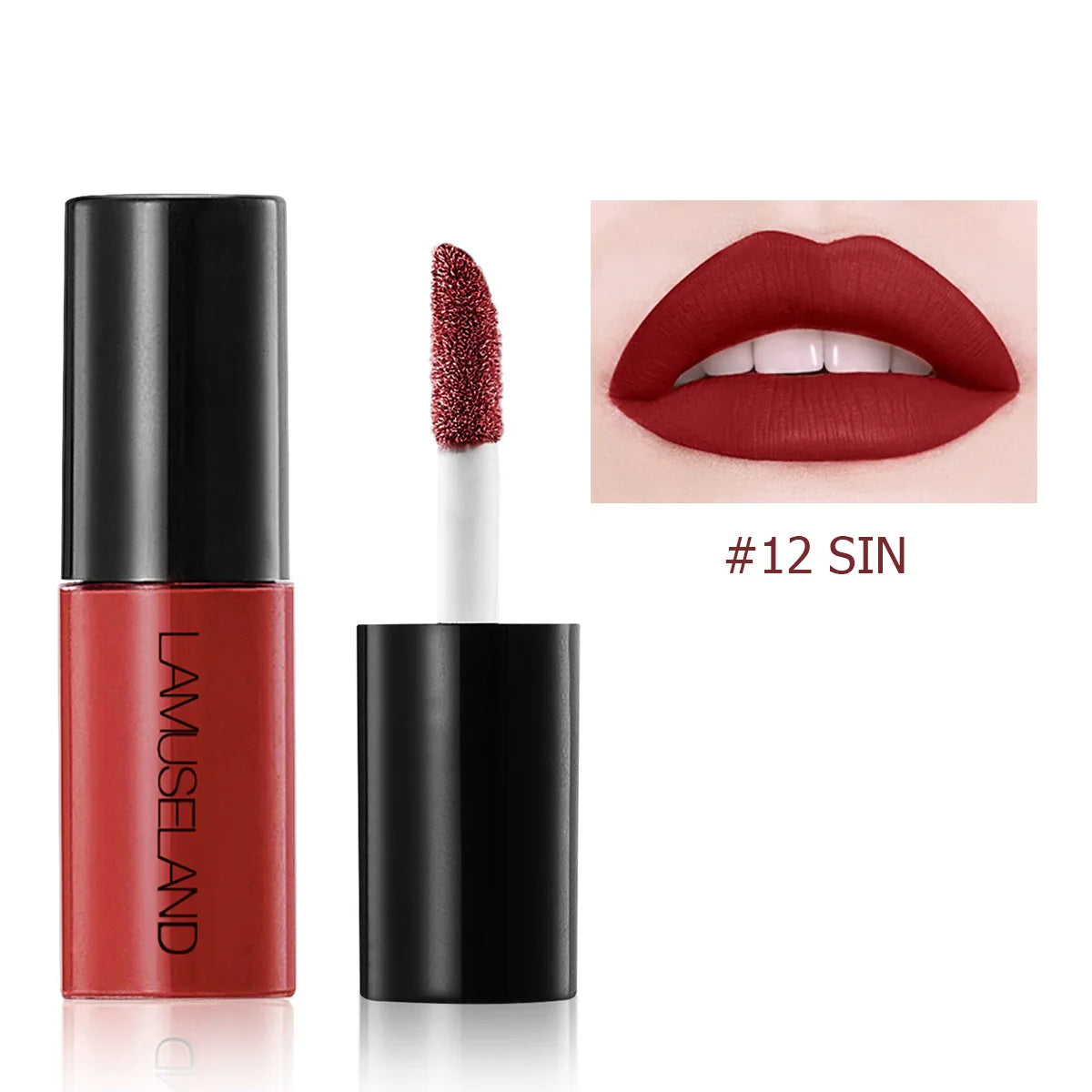 12-Color Velvet Matte Liquid Lip Gloss – Waterproof, Long-Lasting