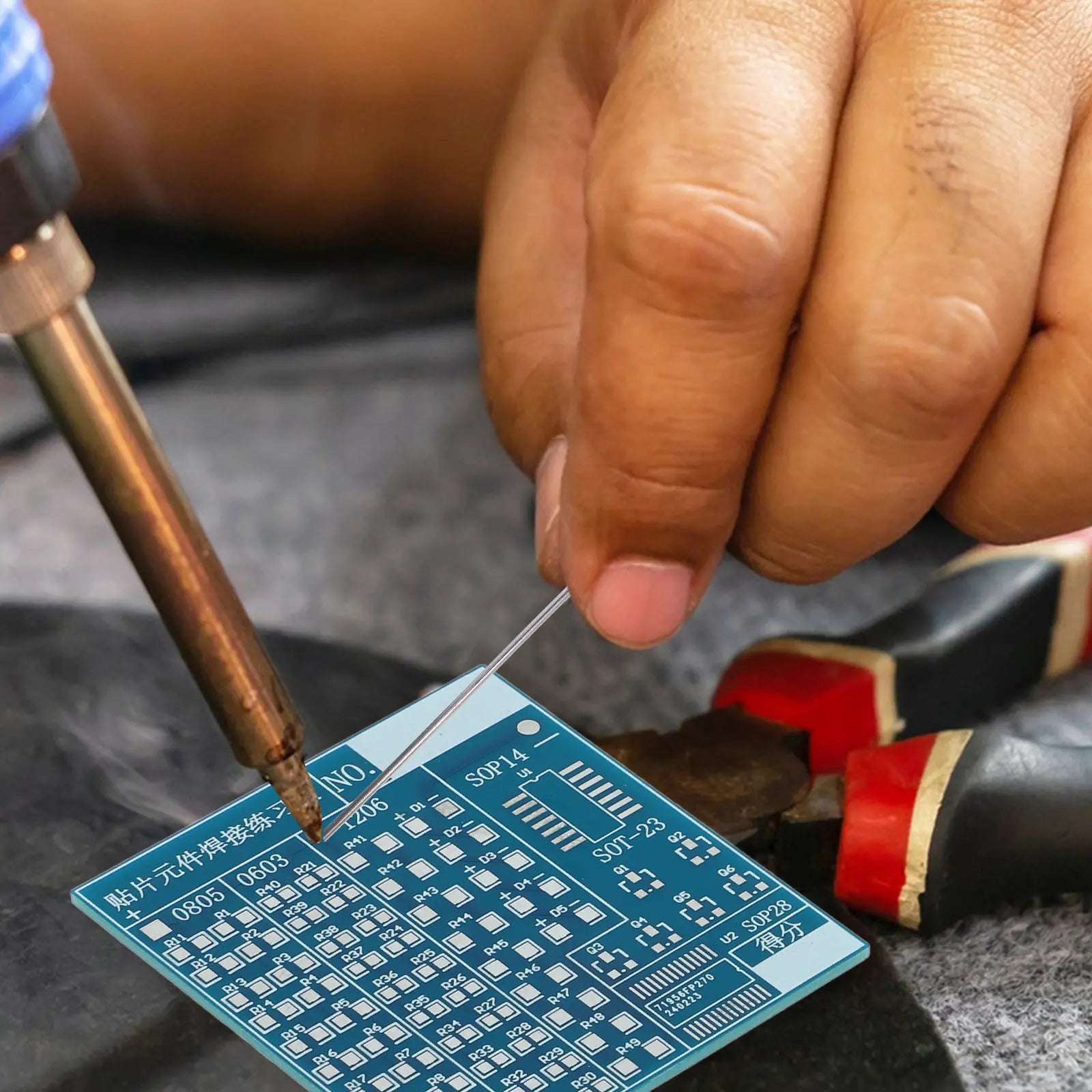 2Sets Soldering Practice Kit Component Welding Board DIY Kit for Beginners Professionals Portable Lightweight Electronic Peaceful Pleasures Health and Wellness