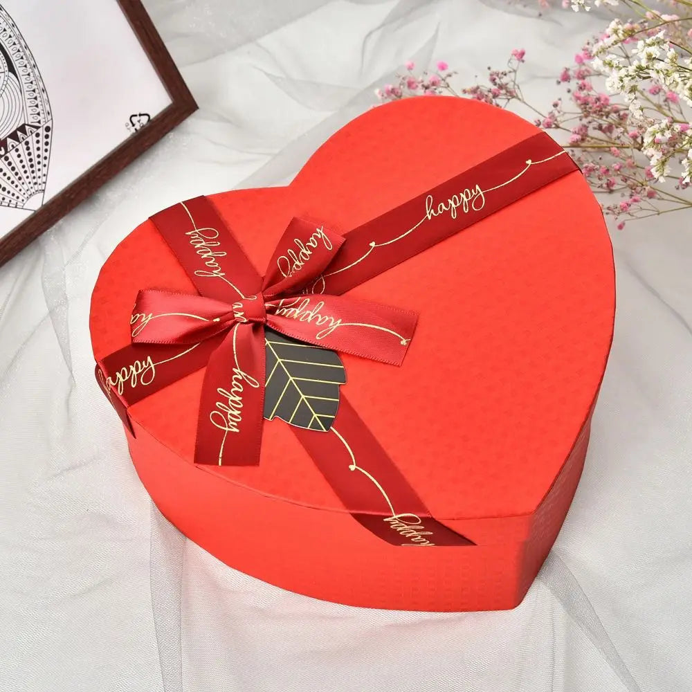 Heart-Shaped Gift Box with Silk Bow Ribbon | Valentine's & Party