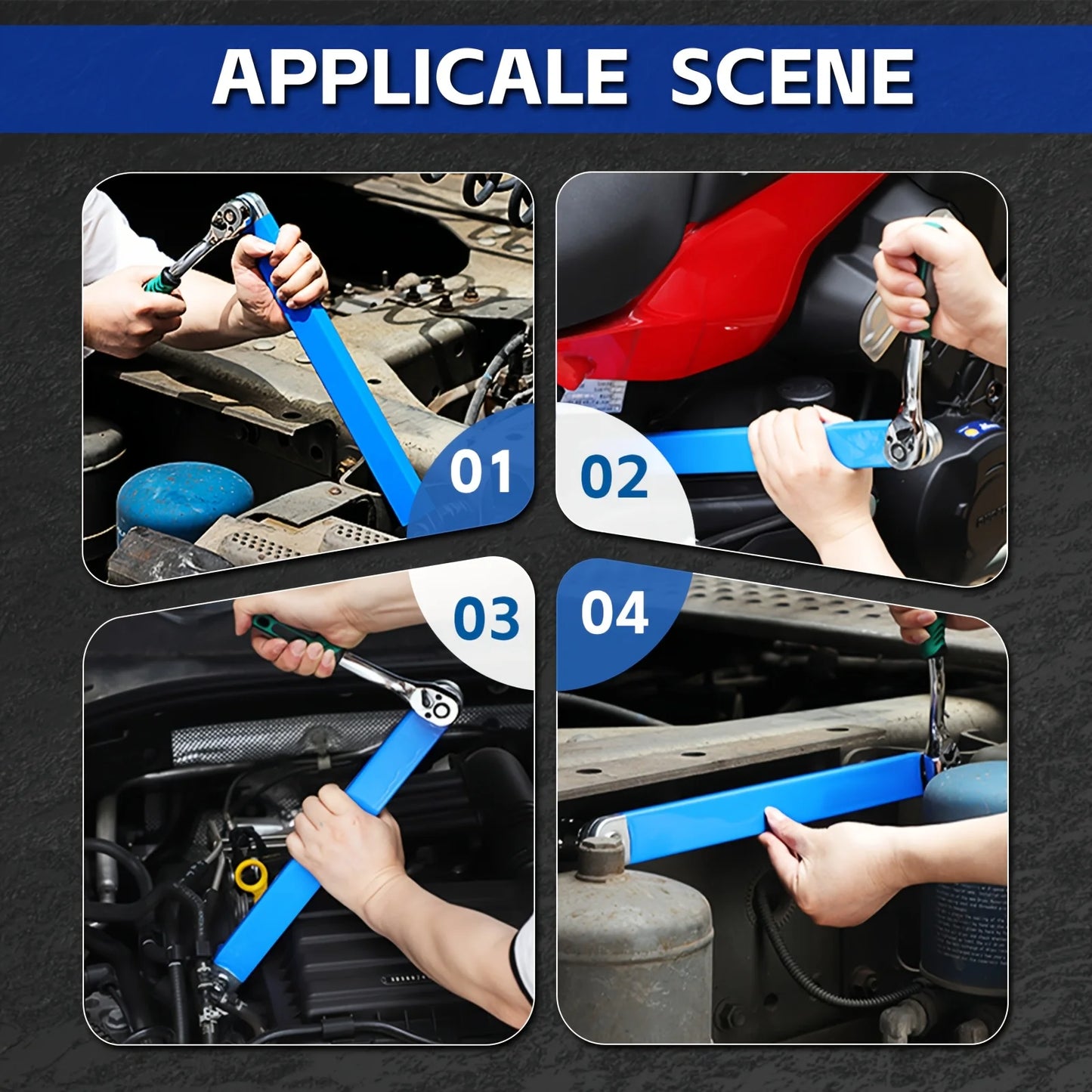 Professional Zero Offset Extension Wrench Motorcycle Repair Tool Tight Space Extension Tool 1/2 in. 1/4 in. 3/8 in.Home Tool Set Peaceful Pleasures Health and Wellness