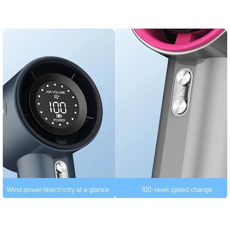Lenovo 100 Levels Small Fan Usb Digital Display Rechargeable Handheld High-speed Powerful Wind Handheld Turbo Portable Fan Peaceful Pleasures Health and Wellness