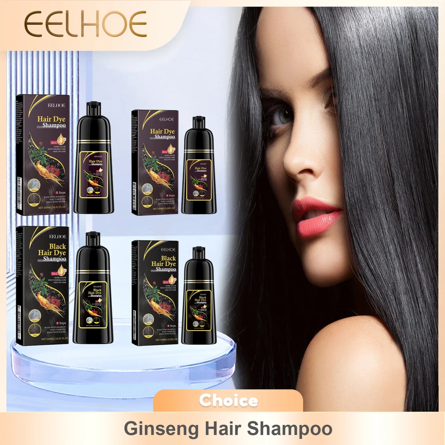 EELHOE Gray Hair Color Dye Shampoo – Restore Black Hair
