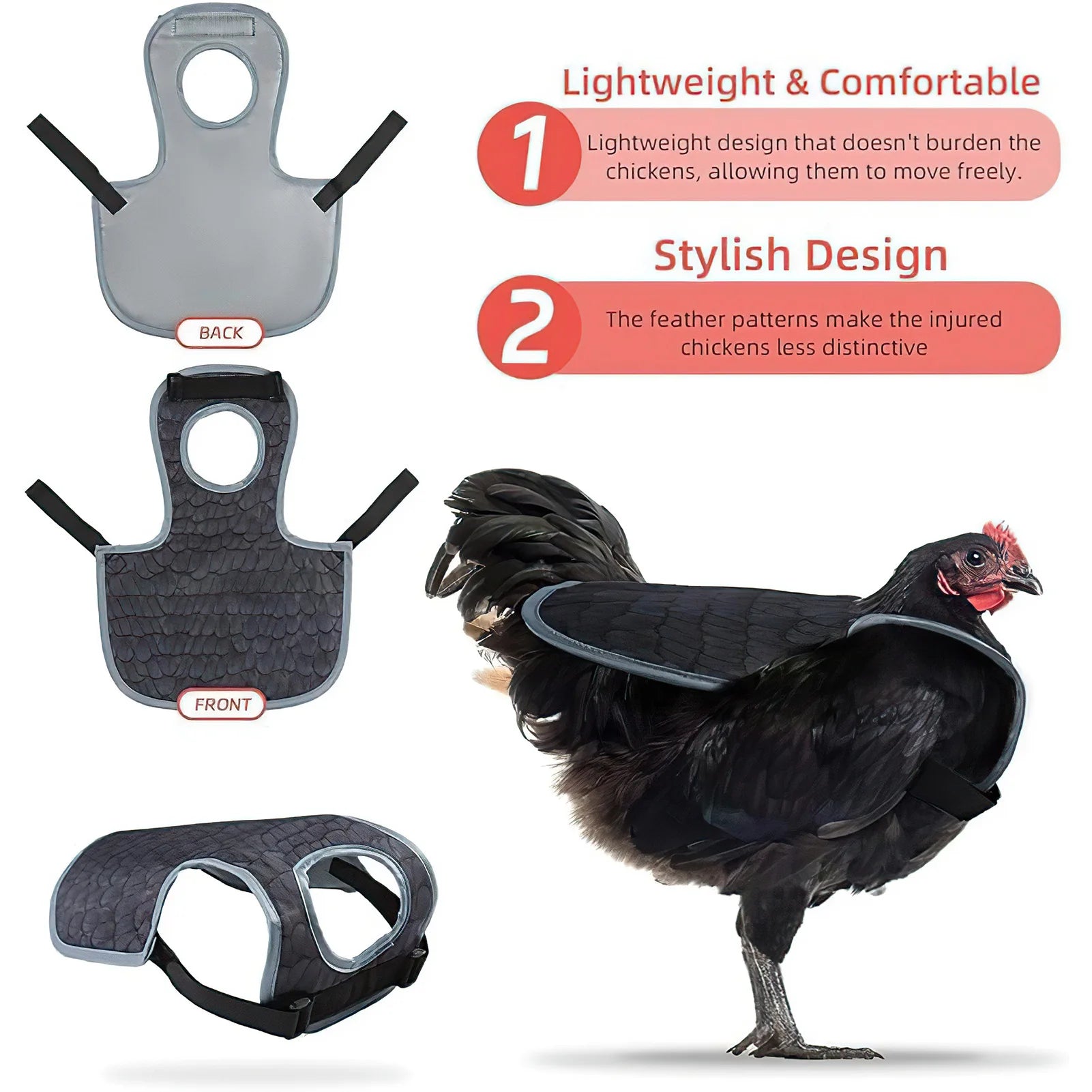 Tightly Fix Hen Duck Apron Adjustable Tightness Oxford Cloth Hen Apron for Quickly Healing Chicken Plumage Peaceful Pleasures Health and Wellness
