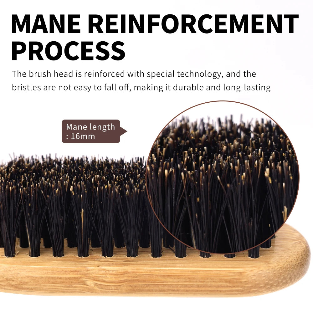 Salon Barbershop Wooden Handle Boar Bristle Beard Brush Soft Hair Cleaning Brush Broken Hair Remove Comb Men Beard Shaving Tools Peaceful Pleasures Health and Wellness