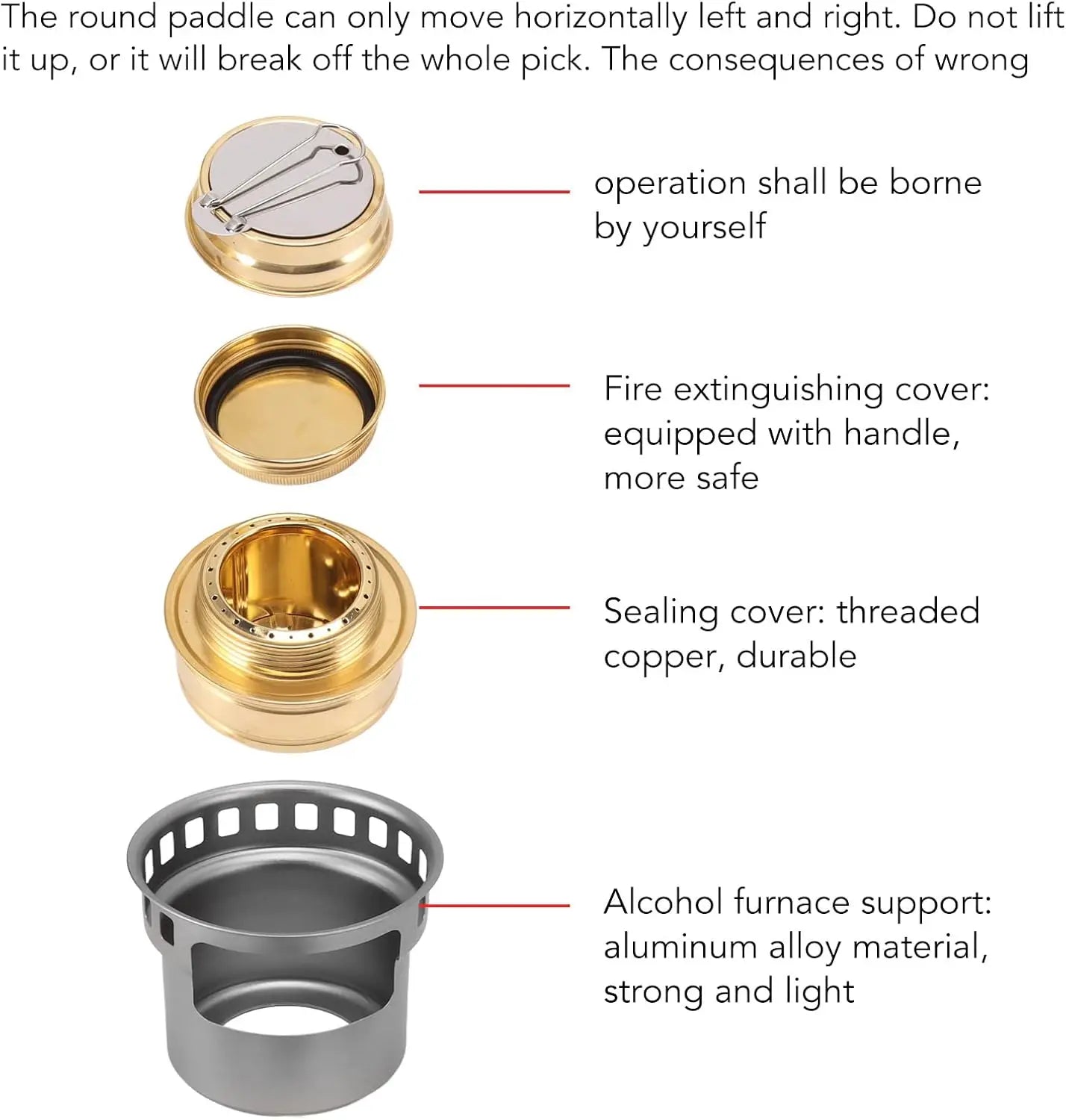 2 In 1 Titanium Alcohol Stove, Portable Lightweight Tiny Brass Stove ﻿ Camping Cookware for Picnic BBQ Hiking Outdoo Peaceful Pleasures Health and Wellness