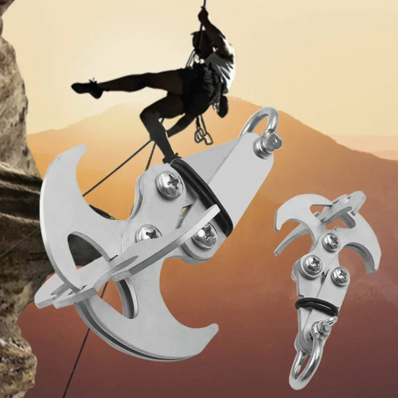 Folding Stainless Steel Gravity Hook | Camping Climbing Gear Folding Gravity Hook Peaceful Pleasures Health and Wellness