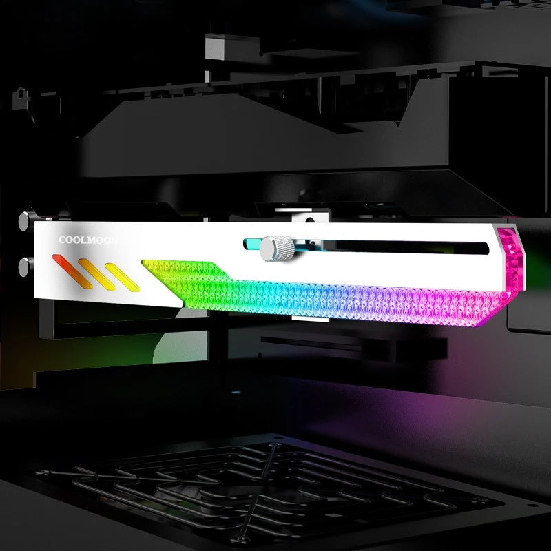 ARGB LED GT8 Graphics Card Holder for Desktop Computer Horizontal Mount Strong Support Bracket Stylish Design Strong Support Peaceful Pleasures Health and Wellness