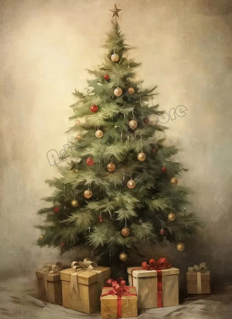 Vintage Santa Claus Portrait in Mistletoe Reading Letters Toy Cookie Poster Canvas Painting Wall Pictures Christmas Home Decor Peaceful Pleasures Health and Wellness ZLH5431 20x30cm No Frame