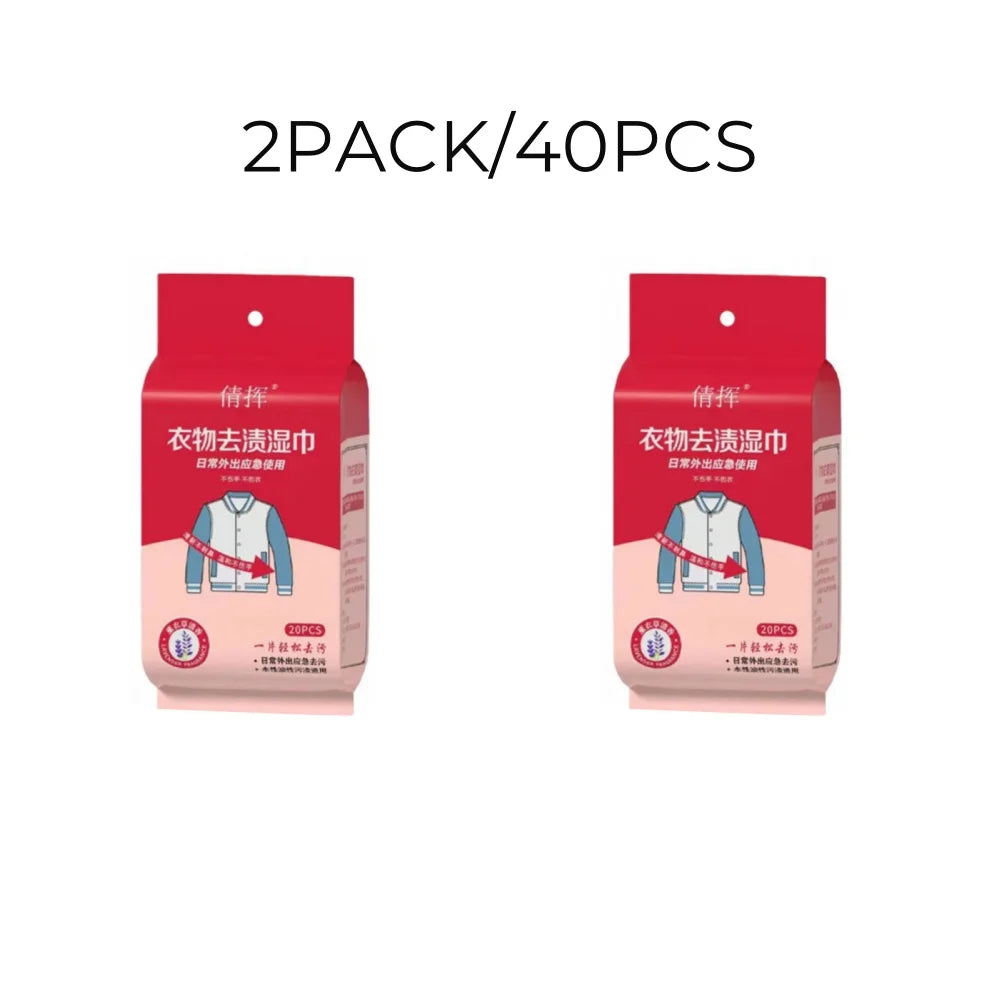 Disposable Clothing Stain Remover Wipes – No-Wash Formula
