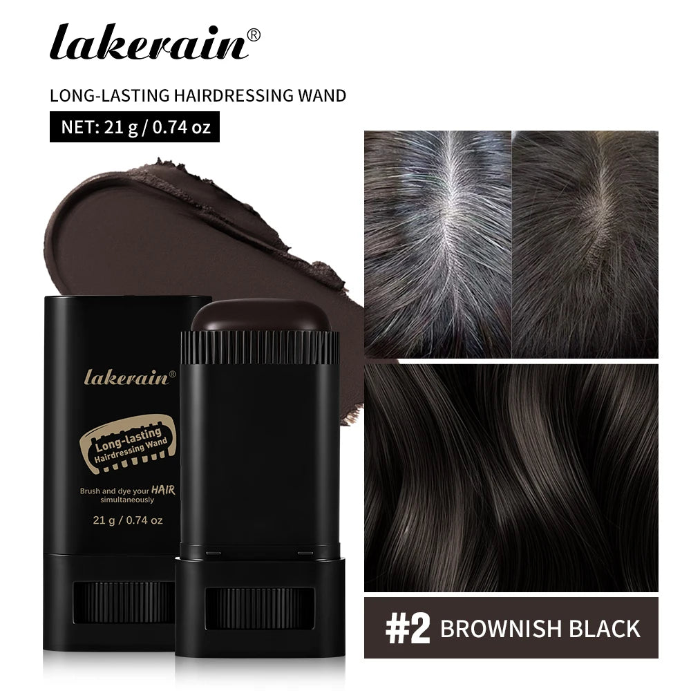 2in1 Hair Dye Stick with Comb Waterproof Sweat Proof Black Brown Coffee Long Lasting Temporary Hair Coloring Hairline Pen Peaceful Pleasures Health and Wellness 2Brownish Black