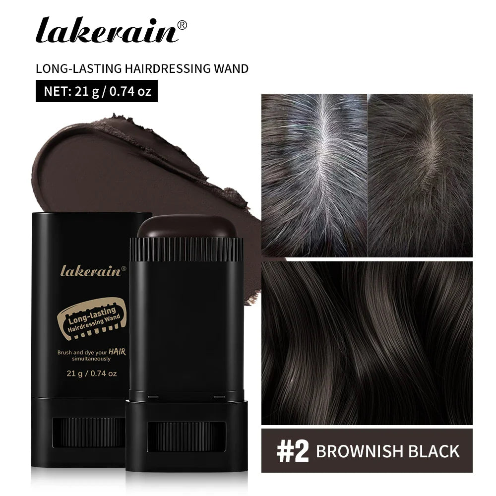Lakerain 3-in-1 Hair Color Stick with Comb | Gray Coverage