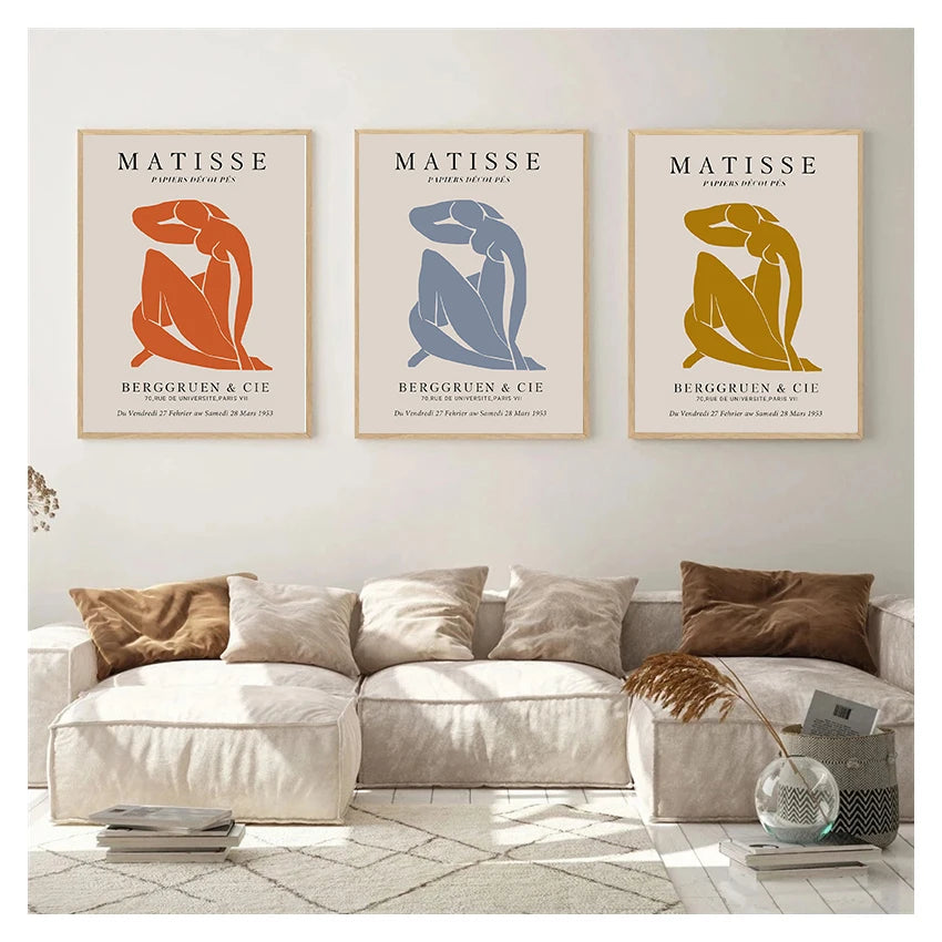 Henri Matisse Blues Abstract Canvas Wall Art | Unframed Poster