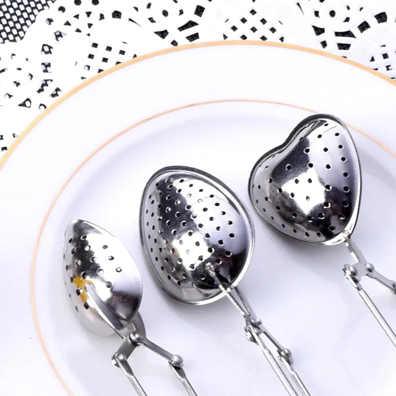 New stainless steel heart-shaped tea tongs/infuser/strainer - tea accessories for home tea ceremony Peaceful Pleasures Health and Wellness