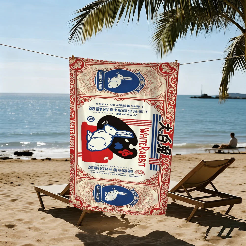Cute Rabbit Quick-Dry Beach Towel | Soft Microfiber Pool Towel Quick-Dry Beach Towel Peaceful Pleasures Health and Wellness