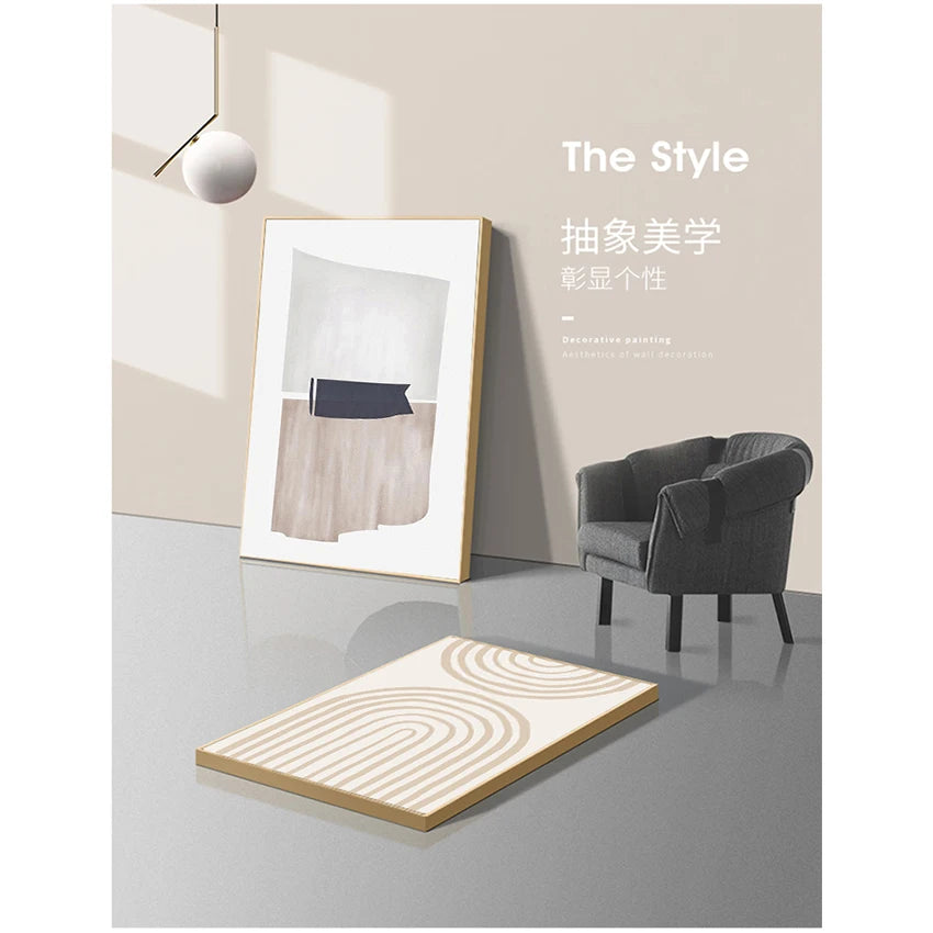 Print Wall Art Pictures Living Room Home Decor Abstract Scandinavia Trendy Boho Beige Colors Minimalist Canvas Painting Peaceful Pleasures Health and Wellness