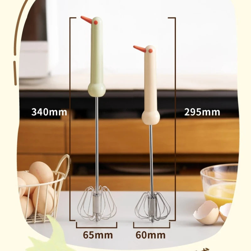 Semi-Automatic Egg Beater | Stainless Steel Manual Whisk Manual Egg Beater Peaceful Pleasures Health and Wellness