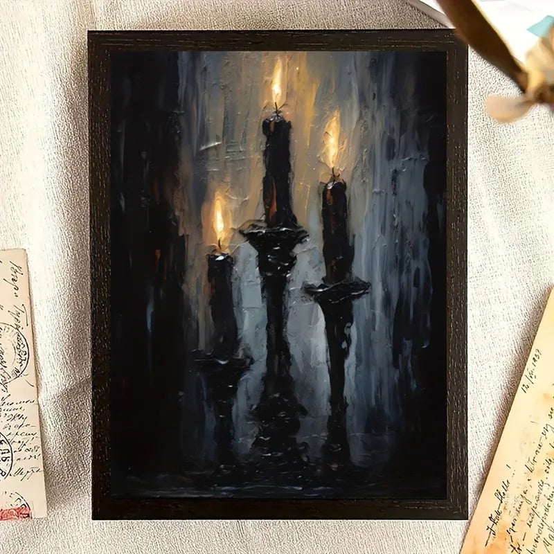 Halloween Spooky Candles Canvas Art Print | Unframed Poster Canvas Art Print Peaceful Pleasures Health and Wellness