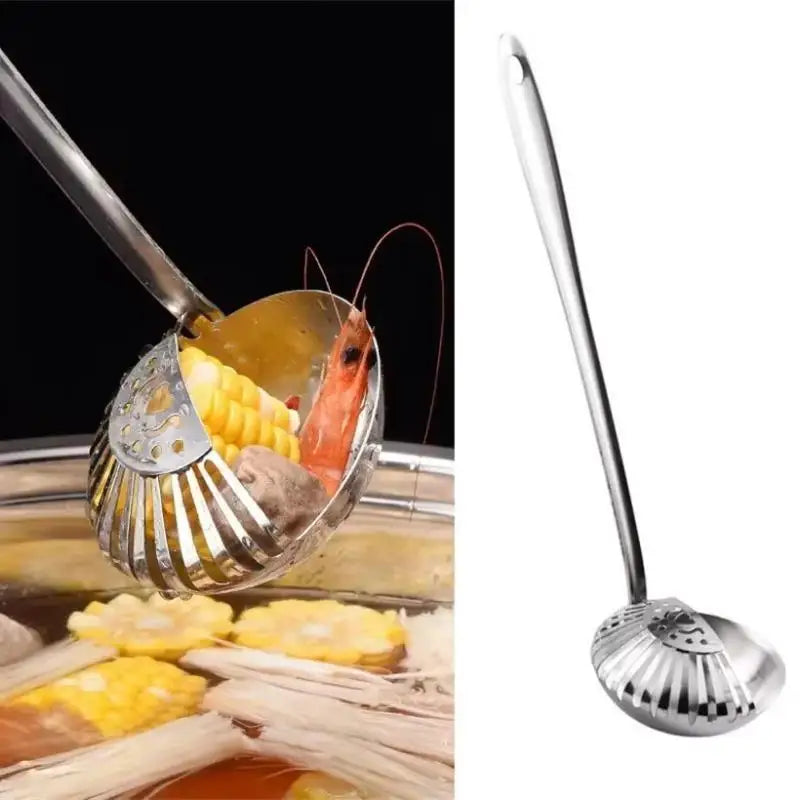 Kitchen Tableware Dual-use Soup Spoon Long Handle Stainless Steel