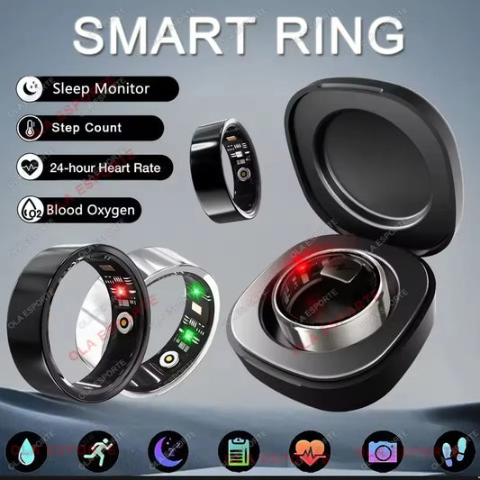 Smart Ring For Men Women Camera Control Heart Rate Blood Oxygen Monitor Smartring IP68 & 5ATM Waterproof Multi-sport Mode Ring Peaceful Pleasures Health and Wellness