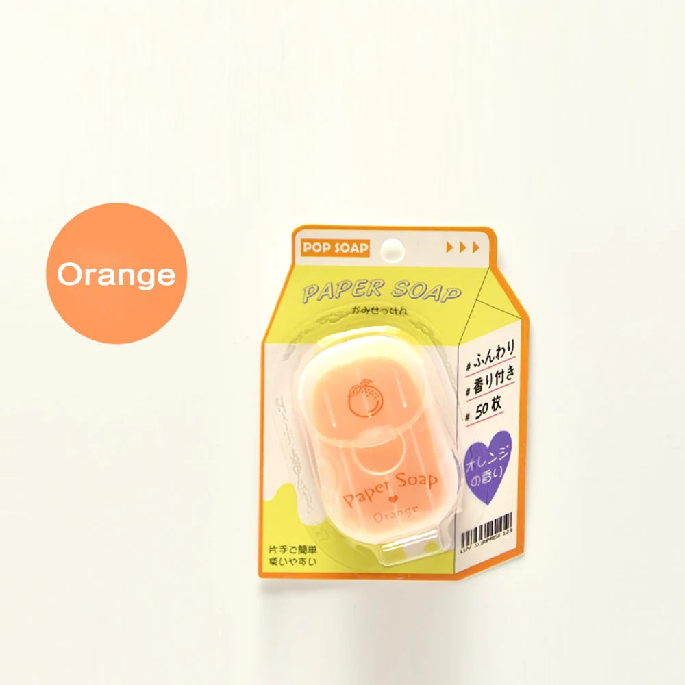 Portable Hand Soap Sheets for Travel | Dissolving Cleanser Wipes | Alcohol-Free | On-the-Go 50 sheets/box Peaceful Pleasures Health and Wellness Orange