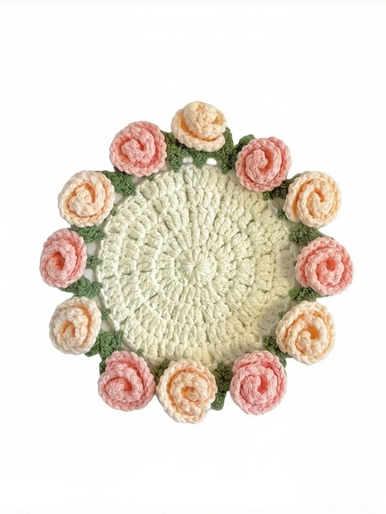 Handmade Crochet Flower Coaster | Vintage Boho Cup Mat Gift