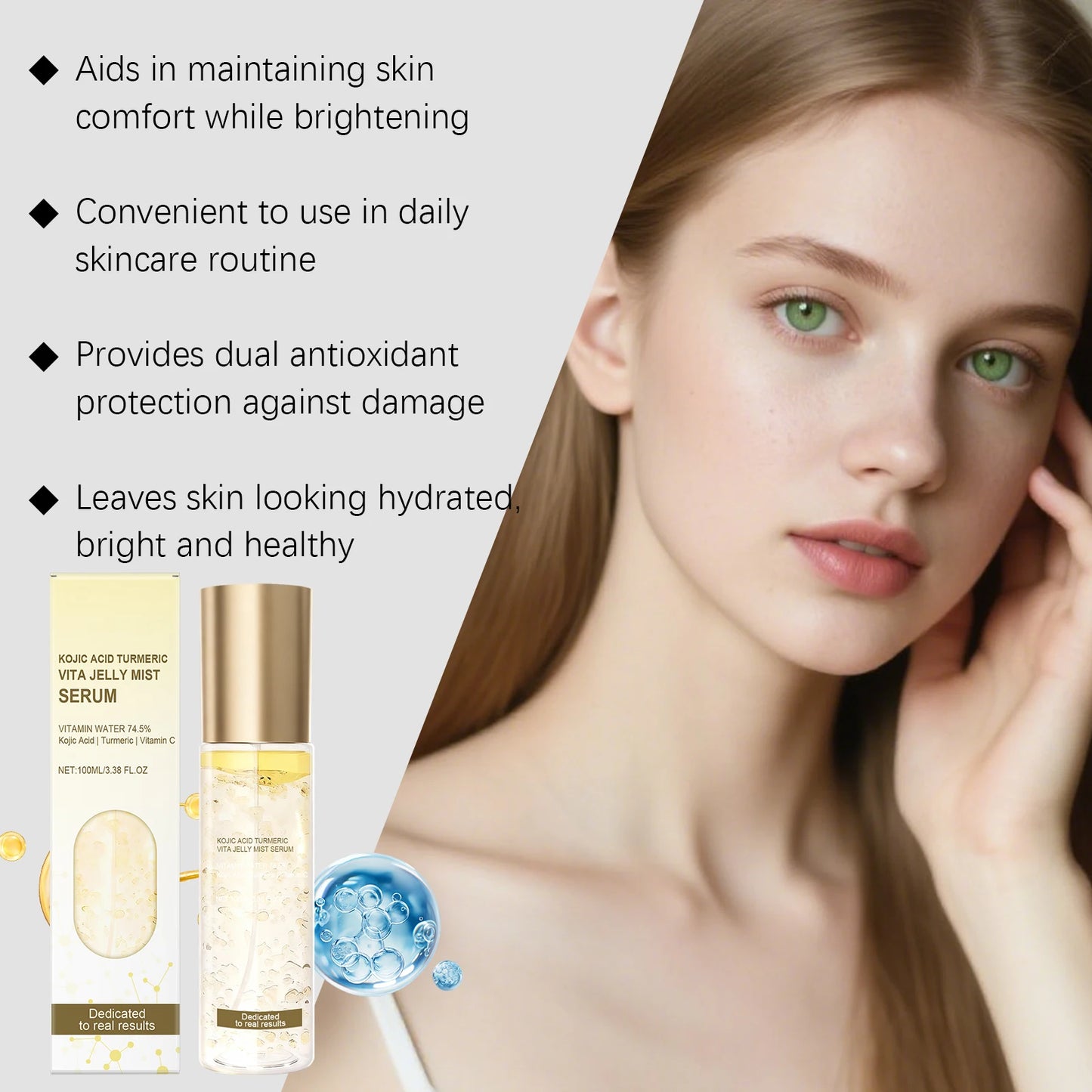 Jelly Mist Serum Brightening Firming Hydrating Face Spray Smoothing Facial Hyaluronic Acid Collagen Moisturizing Skincare Set Peaceful Pleasures Health and Wellness