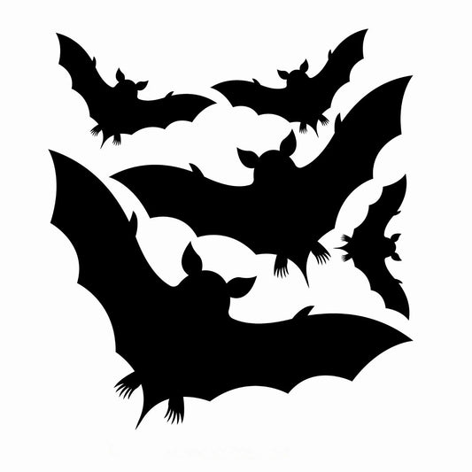 5"x4.5" Black Bat Stickers Vinyl Decal for Cars, Laptops,Windows Peaceful Pleasures Health and Wellness Silver