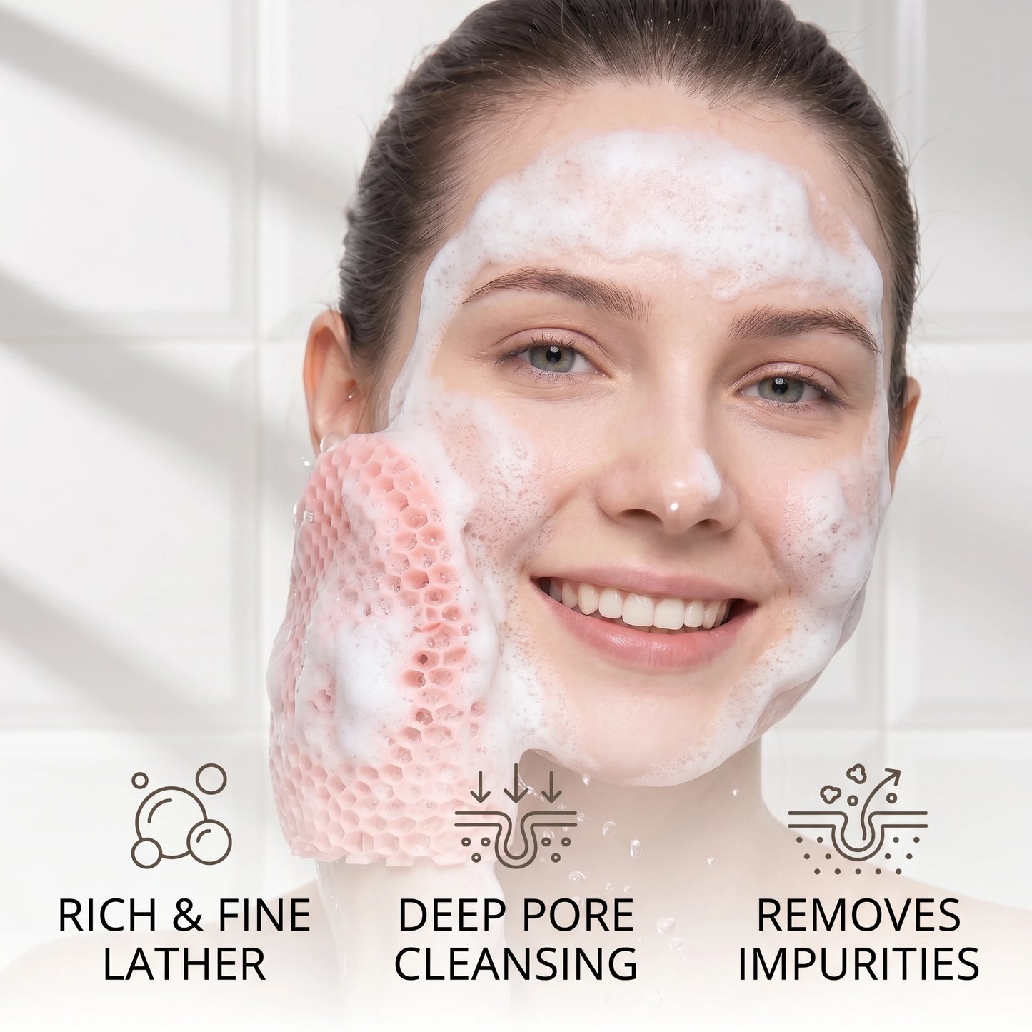 Honeycomb Exfoliating Shower Finger Caps | Silicone Bath Scrubber