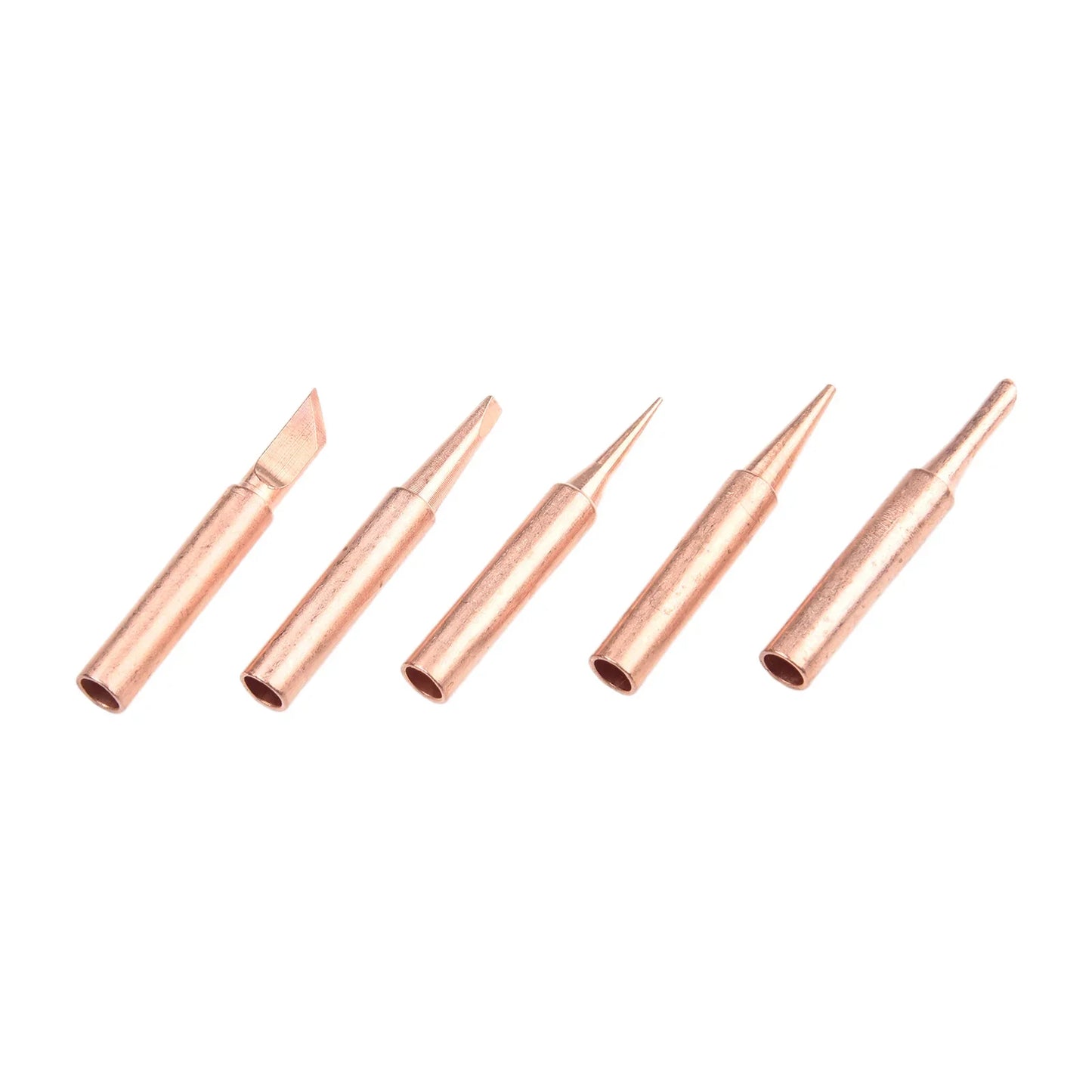 6-Pc Copper 900M-T Soldering Iron Tip Set with Welding Sleeve