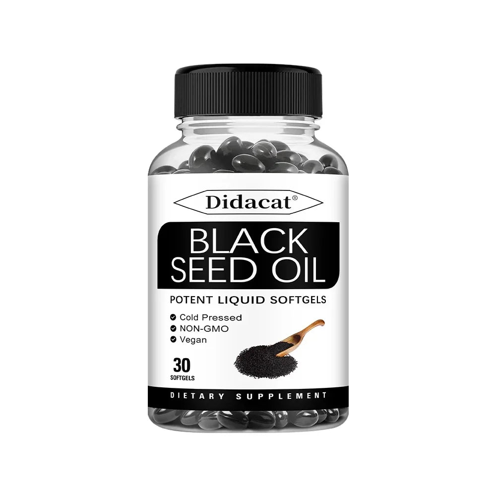 Black Cumin Seed Oil 1000mg Softgels – Skin Hair Immune Support