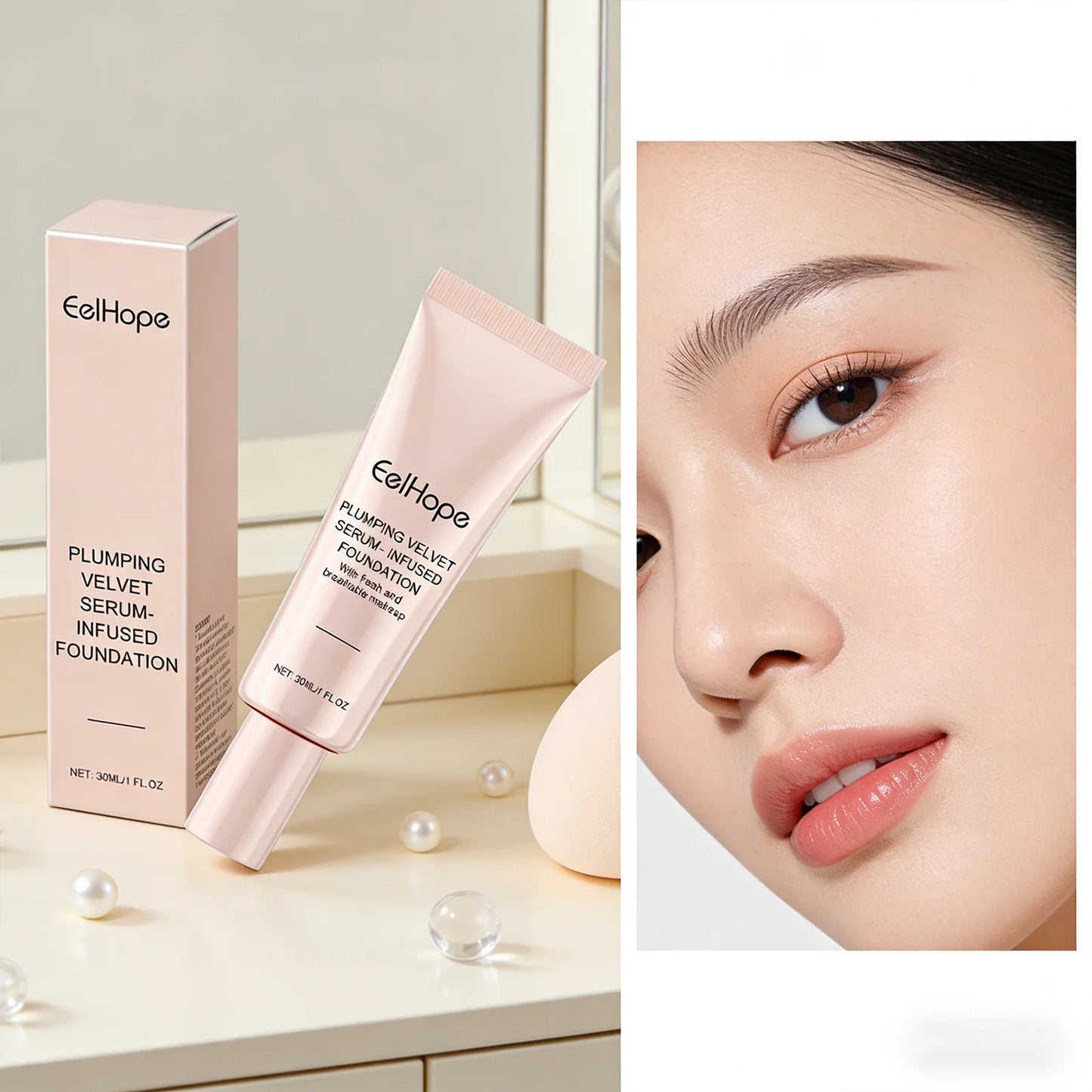 Eelhope Velvet Serum Foundation – Color Changing Matte Finish