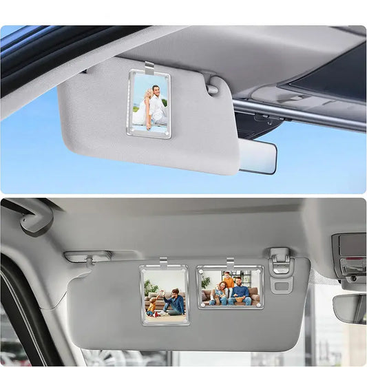Car Sun Visor Photo Holder Magnetic Acrylic Picture Frame Clip for Vehicle Interior Decoration and Photo Display Peaceful Pleasures Health and Wellness