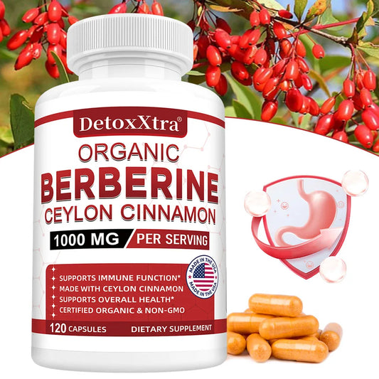 Berberine with Ceylon Cinnamon - Boosts Immunity, Promotes Digestive Health, Improves Bodily Functions, Increases Energy Levels Peaceful Pleasures Health and Wellness