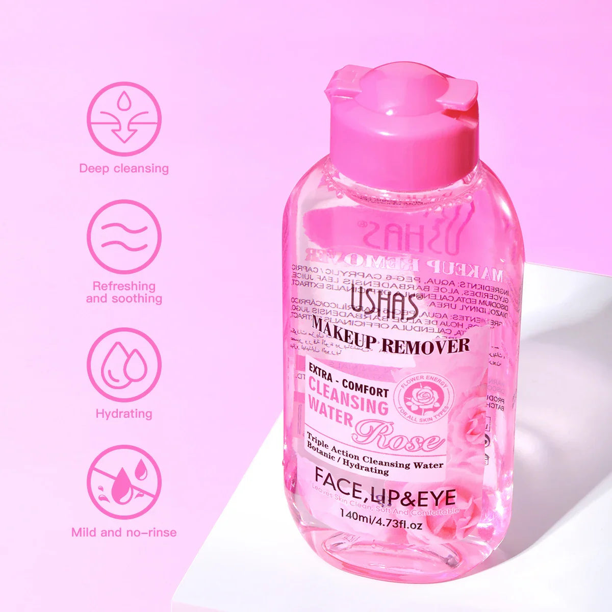 USHAS Micellar Cleansing Water – Gentle Makeup Remover