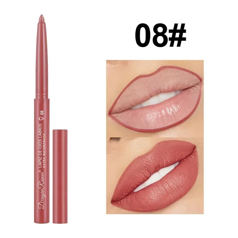 12-Color Waterproof Matte Lip Liner Pencil Set – Long-Lasting