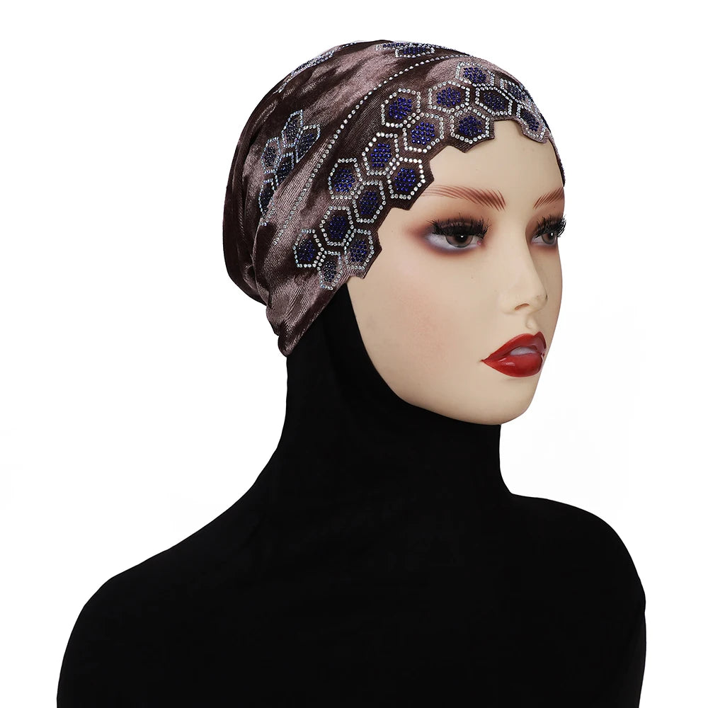 Rhinestone Headband Hijab Instant Turban Scarf | 12 Colors