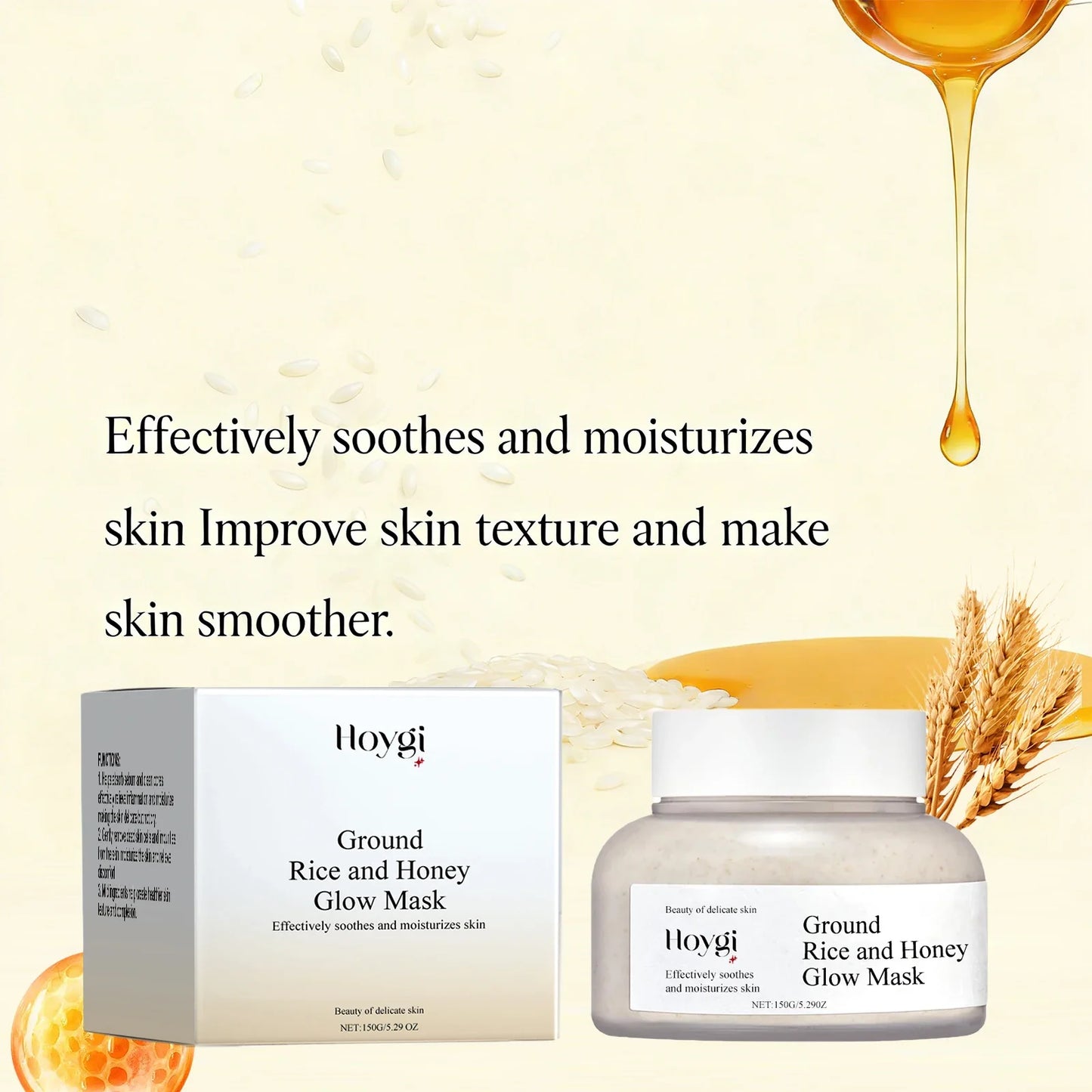 Hoygi Rice Honey Face Mask – Pore Cleanse, Acne & Hydration