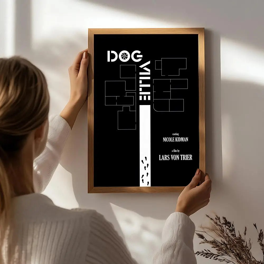 Dogville Movie Poster HD Self-Adhesive Waterproof Wall Art Movie Wall Poster Peaceful Pleasures Health and Wellness White6 15X20cmNoframe