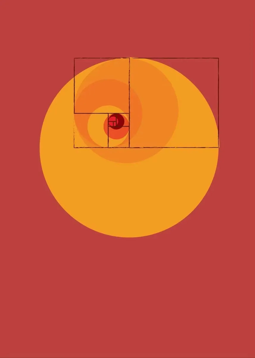 Fibonacci Spiral Golden Ratio Canvas Wall Art | Science Decor
