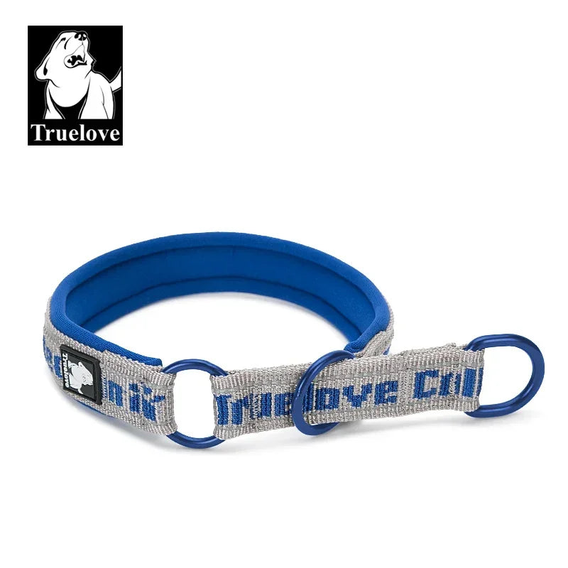 Truelove P-Chain Nylon Pet Collar Adjustable Reflective SBR Neoprene Pull-resistant Explosion-proof Dog and Cat Travel TLC5371 Peaceful Pleasures Health and Wellness royal blue-gray XXXL China Mainland