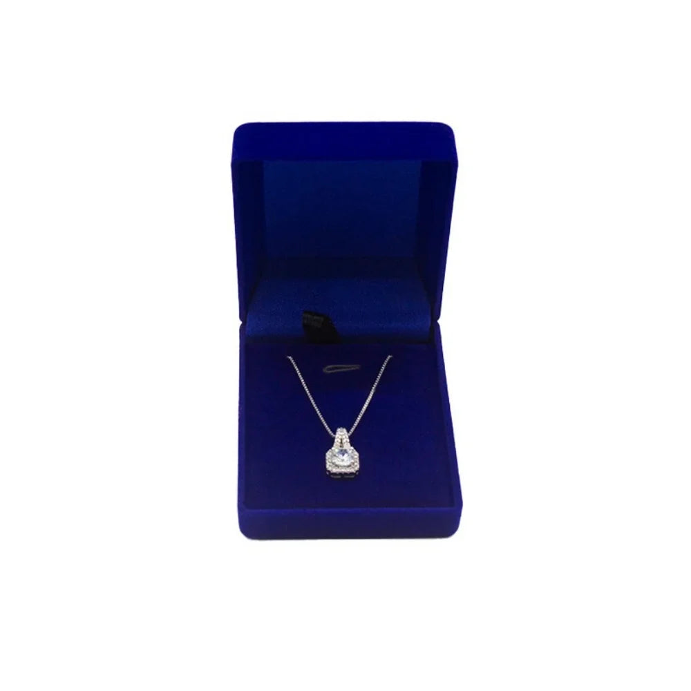 Square Velvet Necklace Box – Pendant Gift & Storage Case