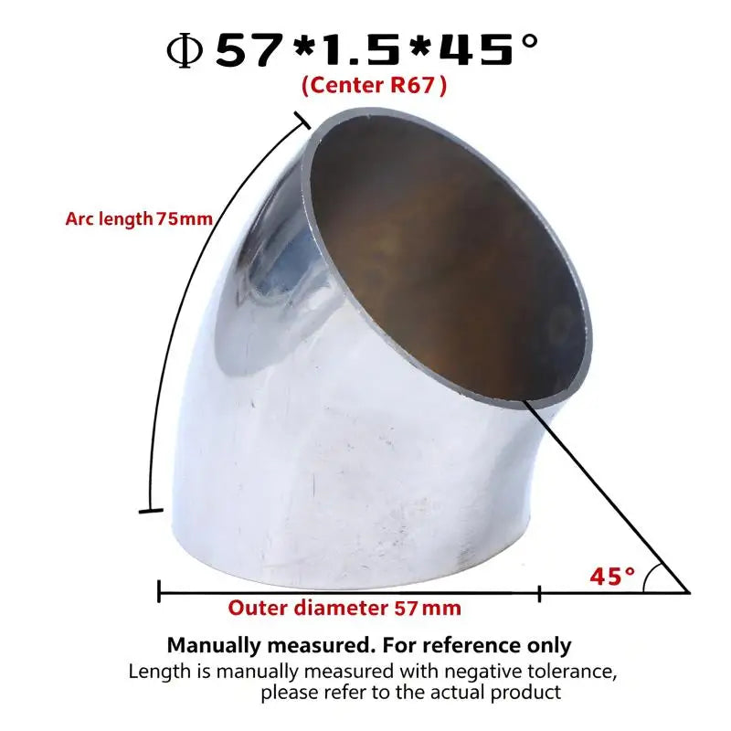 304 SS Sanitary 45° Butt Weld Elbow | Food Grade 16–80mm OD